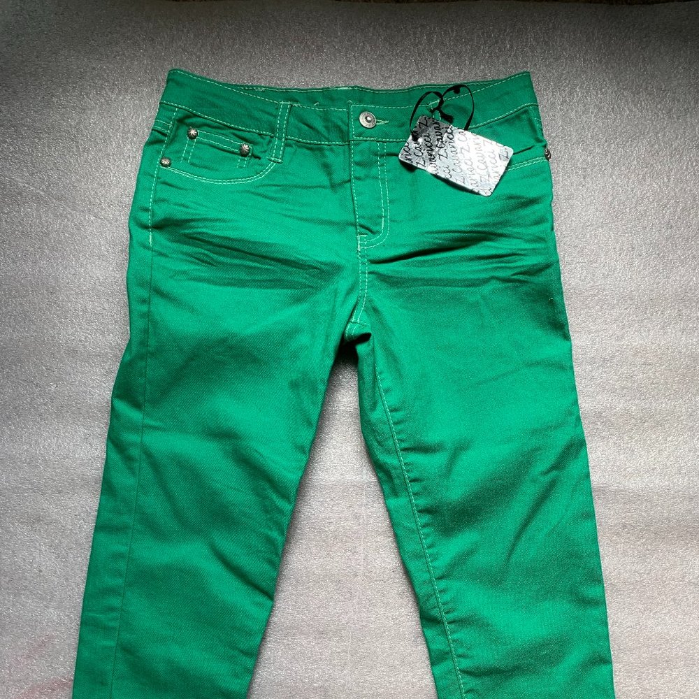 Z CAVARICCI Girl's 16	Green Capri Jeans NEW